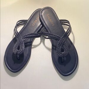 Talbots Black Braided Sandals